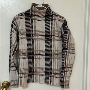 Plaid Turtleneck Sweater